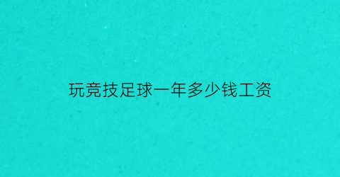 玩竞技足球一年多少钱工资(足球一年挣多少钱)