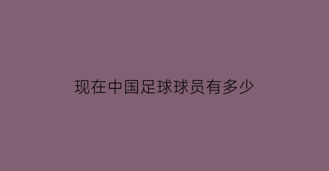 现在中国足球球员有多少(现在中国足球球员有多少个)