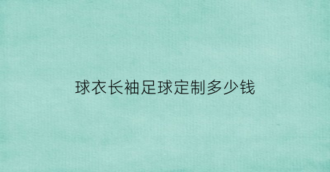 球衣长袖足球定制多少钱