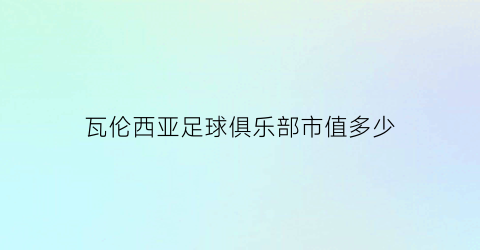 瓦伦西亚足球俱乐部市值多少