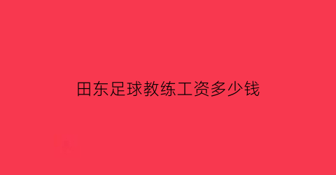 田东足球教练工资多少钱(足球教练团队工资谁支付)