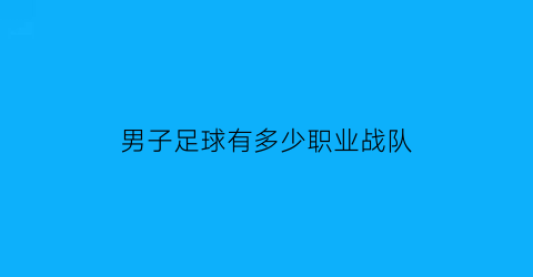 男子足球有多少职业战队(男子足球有多少职业战队组成)