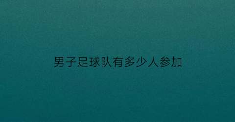 男子足球队有多少人参加(男子足球队有多少人参加世界杯)