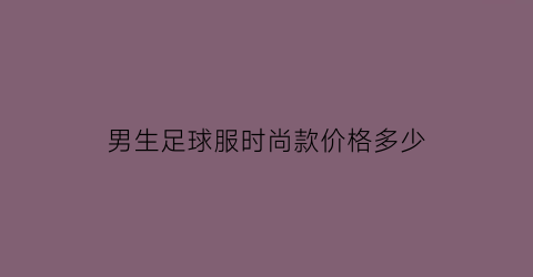 男生足球服时尚款价格多少