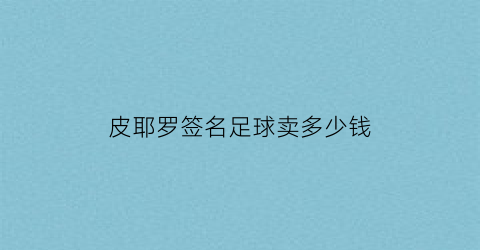 皮耶罗签名足球卖多少钱(皮耶罗十佳球)