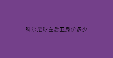 科尔足球左后卫身价多少