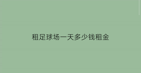 租足球场一天多少钱租金(足球场租赁怎么租赁的)