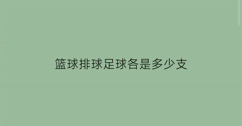 篮球排球足球各是多少支(足球篮球排球的单价各是多少元)