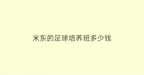 米东的足球培养班多少钱(米东的足球培养班多少钱一年)