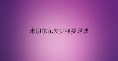 米切尔花多少钱买足球