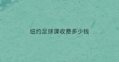 纽约足球课收费多少钱(纽约足球课收费多少钱啊)