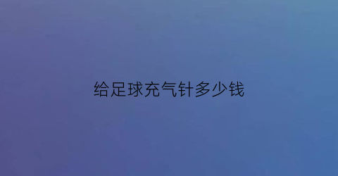 给足球充气针多少钱(足球充气针使用步骤)