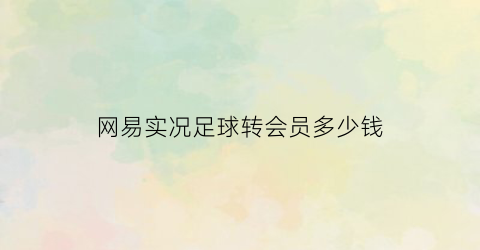 网易实况足球转会员多少钱(网易实况足球可以退款吗)