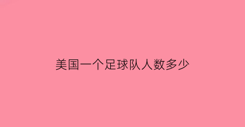 美国一个足球队人数多少(美国的足球队)