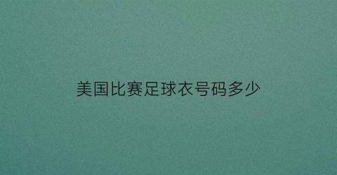 美国比赛足球衣号码多少(美国国家队足球球衣)