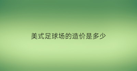 美式足球场的造价是多少(美式足球一场正常多少比分)