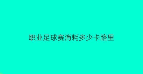 职业足球赛消耗多少卡路里