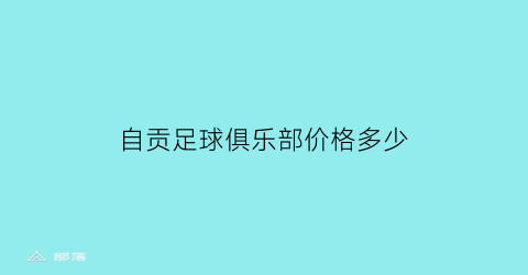 自贡足球俱乐部价格多少(自贡足球队)