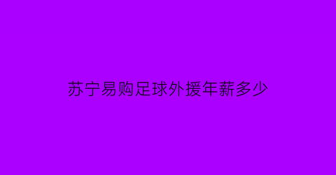 苏宁易购足球外援年薪多少