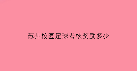 苏州校园足球考核奖励多少(关于校园足球补助政策)