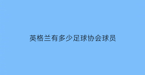 英格兰有多少足球协会球员