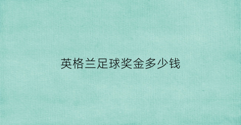 英格兰足球奖金多少钱(英格兰足球奖金多少钱啊)
