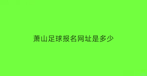 萧山足球报名网址是多少