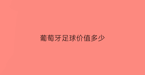 葡萄牙足球价值多少