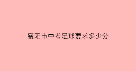 襄阳市中考足球要求多少分(襄阳2021年中考体育球类)