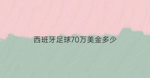 西班牙足球70万美金多少