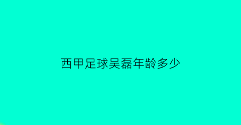 西甲足球吴磊年龄多少(吴磊效力哪支西甲球队)