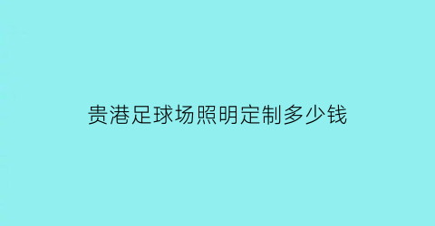 贵港足球场照明定制多少钱(足球场灯具安装大样图)