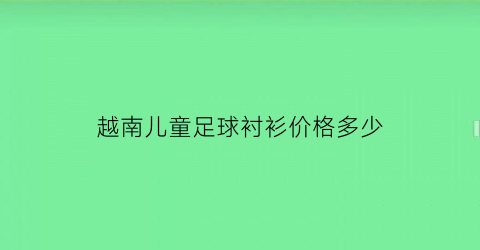 越南儿童足球衬衫价格多少(越南儿童足球衬衫价格多少钱一套)