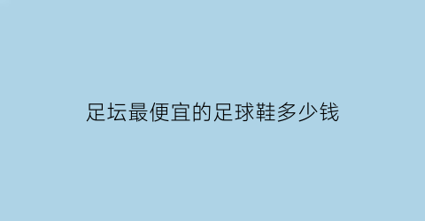 足坛最便宜的足球鞋多少钱