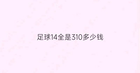 足球14全是310多少钱(足球134是什么意思)