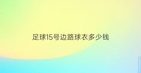 足球15号边路球衣多少钱(足球十五号球衣)