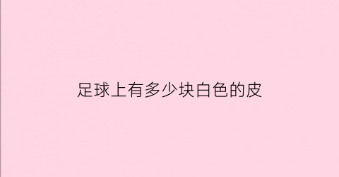 足球上有多少块白色的皮(足球上白色皮共有20块比黑色皮的2倍少4)