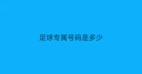 足球专属号码是多少(足球号是什么意思)