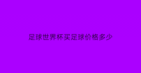 足球世界杯买足球价格多少