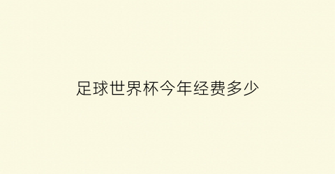 足球世界杯今年经费多少(足球世界杯今年经费多少钱)