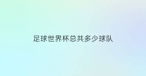 足球世界杯总共多少球队(足球世界杯总共多少球队参加)