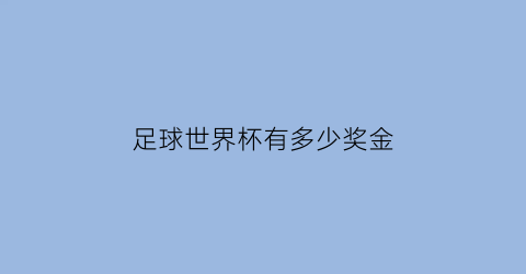 足球世界杯有多少奖金(足球世界杯奖杯值多少钱)