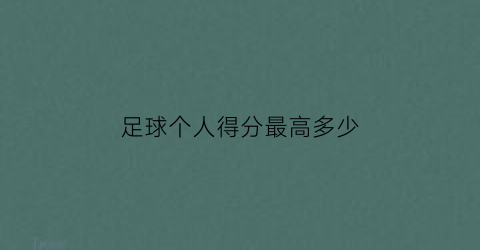 足球个人得分最高多少(个人足球最高荣誉)