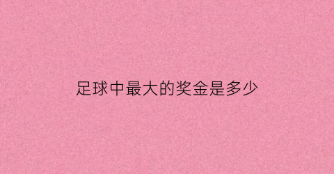 足球中最大的奖金是多少(足球奖金最高的赛事)