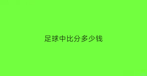 足球中比分多少钱