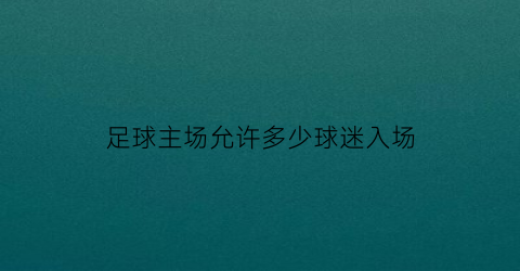 足球主场允许多少球迷入场(足球场上需要多少人)