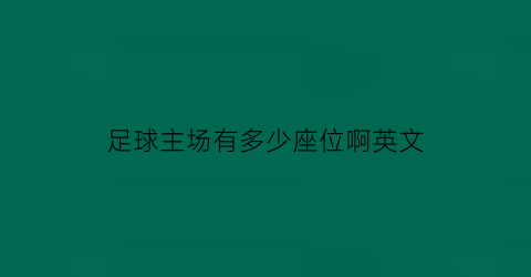 足球主场有多少座位啊英文(足球场有多少个座位)