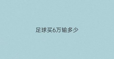 足球买6万输多少(买6个足球大约需要多少钱)