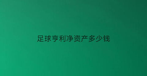 足球亨利净资产多少钱(足球亨利净资产多少钱啊)