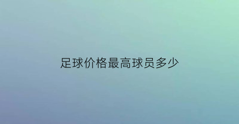 足球价格最高球员多少